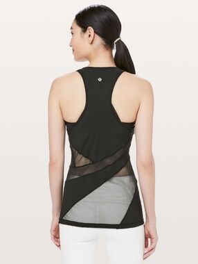 Lululemon Mesh In Motion Racerback Black 12 PTP 17"
